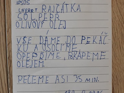 Matějův zapékaný losos s fazolkami