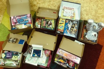 Krabice od bot- vánoční sbírka